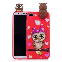 Bow Owl Soft 3D Climbing Doll Soft Case for Huawei Honor 9 Lite