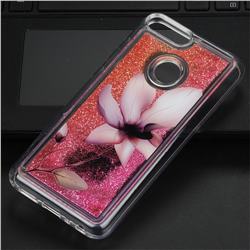 Lotus Glassy Glitter Quicksand Dynamic Liquid Soft Phone Case for Huawei Honor 9 Lite