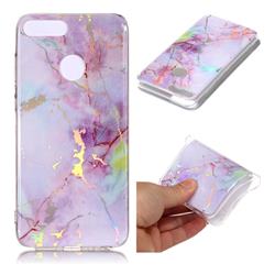 Pink Purple Marble Pattern Bright Color Laser Soft TPU Case for Huawei Honor 9 Lite