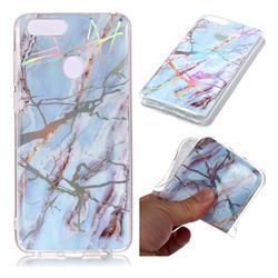 Light Blue Marble Pattern Bright Color Laser Soft TPU Case for Huawei Honor 9 Lite