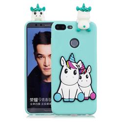Couple Unicorn Soft 3D Climbing Doll Soft Case for Huawei Honor 9 Lite