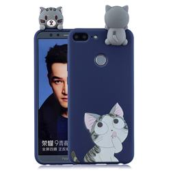 Big Face Cat Soft 3D Climbing Doll Soft Case for Huawei Honor 9 Lite