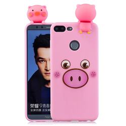 Small Pink Pig Soft 3D Climbing Doll Soft Case for Huawei Honor 9 Lite