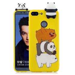Striped Bear Soft 3D Climbing Doll Soft Case for Huawei Honor 9 Lite