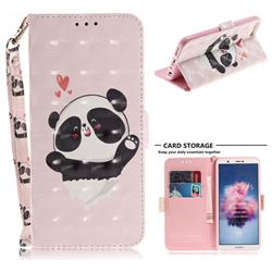 Heart Cat 3D Painted Leather Wallet Phone Case for Huawei Honor 9 Lite