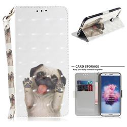 Pug Dog 3D Painted Leather Wallet Phone Case for Huawei Honor 9 Lite