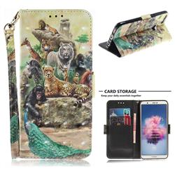Beast Zoo 3D Painted Leather Wallet Phone Case for Huawei Honor 9 Lite