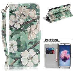 Watercolor Flower 3D Painted Leather Wallet Phone Case for Huawei Honor 9 Lite