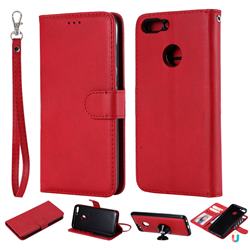 Retro Greek Detachable Magnetic PU Leather Wallet Phone Case for Huawei Honor 9 Lite - Red