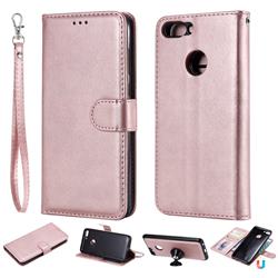 Retro Greek Detachable Magnetic PU Leather Wallet Phone Case for Huawei Honor 9 Lite - Rose Gold