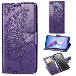 Embossing Mandala Flower Butterfly Leather Wallet Case for Huawei Honor 9 Lite - Dark Purple