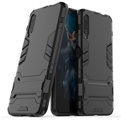 Armor Premium Tactical Grip Kickstand Shockproof Dual Layer Rugged Hard Cover for Huawei Honor 9X - Black
