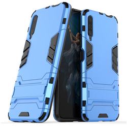 Armor Premium Tactical Grip Kickstand Shockproof Dual Layer Rugged Hard Cover for Huawei Honor 9X - Light Blue