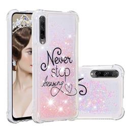 Never Stop Dreaming Dynamic Liquid Glitter Sand Quicksand Star TPU Case for Huawei Honor 9X