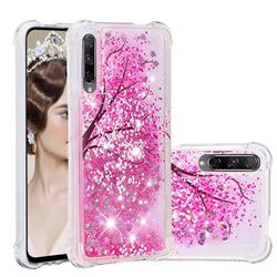Pink Cherry Blossom Dynamic Liquid Glitter Sand Quicksand Star TPU Case for Huawei Honor 9X