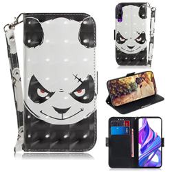 Angry Bear 3D Painted Leather Wallet Phone Case for Huawei Honor 9X