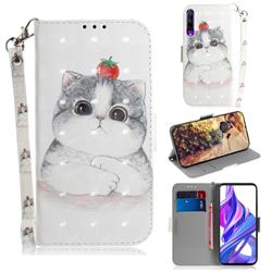 Cute Tomato Cat 3D Painted Leather Wallet Phone Case for Huawei Honor 9X