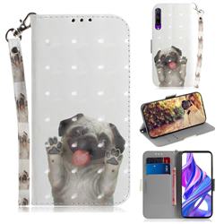 Pug Dog 3D Painted Leather Wallet Phone Case for Huawei Honor 9X