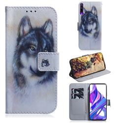 Snow Wolf PU Leather Wallet Case for Huawei Honor 9X