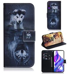 Wolf and Dog PU Leather Wallet Case for Huawei Honor 9X