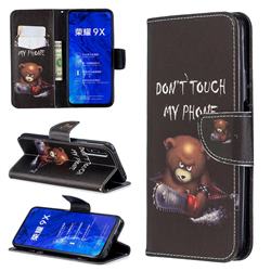Chainsaw Bear Leather Wallet Case for Huawei Honor 9X