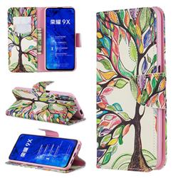 The Tree of Life Leather Wallet Case for Huawei Honor 9X