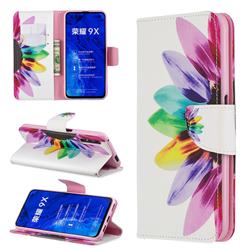 Seven-color Flowers Leather Wallet Case for Huawei Honor 9X