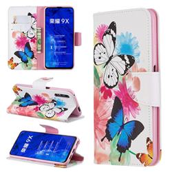 Vivid Flying Butterflies Leather Wallet Case for Huawei Honor 9X