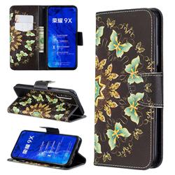 Circle Butterflies Leather Wallet Case for Huawei Honor 9X