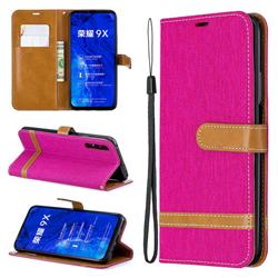 Jeans Cowboy Denim Leather Wallet Case for Huawei Honor 9X - Rose