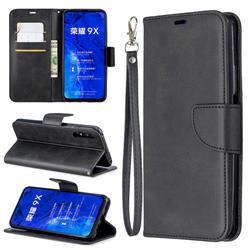 Classic Sheepskin PU Leather Phone Wallet Case for Huawei Honor 9X - Black