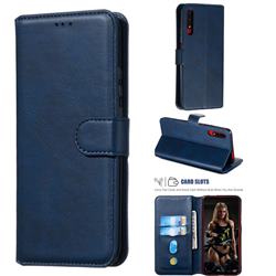 Retro Calf Matte Leather Wallet Phone Case for Huawei Honor 9X - Blue