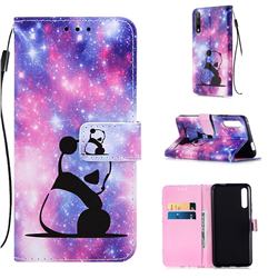 Panda Baby Matte Leather Wallet Phone Case for Huawei Honor 9X