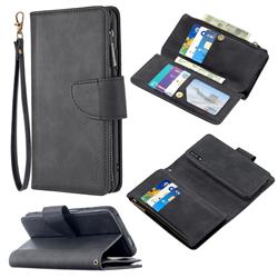 Binfen Color BF02 Sensory Buckle Zipper Multifunction Leather Phone Wallet for Huawei Honor 9X - Black