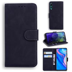 Retro Classic Skin Feel Leather Wallet Phone Case for Huawei Honor 9X - Black