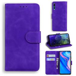 Retro Classic Skin Feel Leather Wallet Phone Case for Huawei Honor 9X - Purple