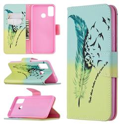 Feather Bird Leather Wallet Case for Huawei Honor 9X Lite