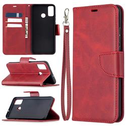 Classic Sheepskin PU Leather Phone Wallet Case for Huawei Honor 9X Lite - Red