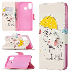 Umbrella Elephant Leather Wallet Case for Huawei Honor 9X Lite