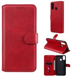 Retro Calf Matte Leather Wallet Phone Case for Huawei Honor 9X Lite - Red