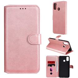 Retro Calf Matte Leather Wallet Phone Case for Huawei Honor 9X Lite - Pink