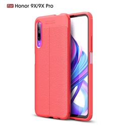 Luxury Auto Focus Litchi Texture Silicone TPU Back Cover for Huawei Honor 9X Pro - Red