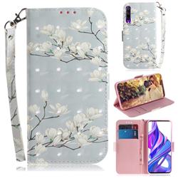 Magnolia Flower 3D Painted Leather Wallet Phone Case for Huawei Honor 9X Pro