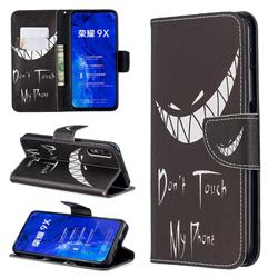 Crooked Grin Leather Wallet Case for Huawei Honor 9X Pro