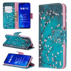 Blue Plum Leather Wallet Case for Huawei Honor 9X Pro