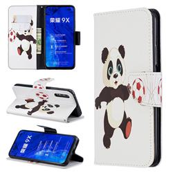 Football Panda Leather Wallet Case for Huawei Honor 9X Pro