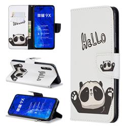 Hello Panda Leather Wallet Case for Huawei Honor 9X Pro