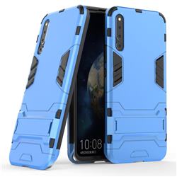 Armor Premium Tactical Grip Kickstand Shockproof Dual Layer Rugged Hard Cover for Huawei Honor Magic 2 - Light Blue