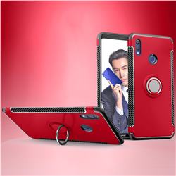 Armor Anti Drop Carbon PC + Silicon Invisible Ring Holder Phone Case for Huawei Honor Note 10 - Red