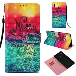 Colorful Dream Catcher 3D Painted Leather Wallet Case for Huawei Honor Note 10